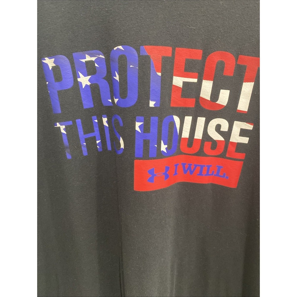 Men's Long Sleeve Under Armor Black Tee "Protect This House" 2XL - Picture 2 of 4